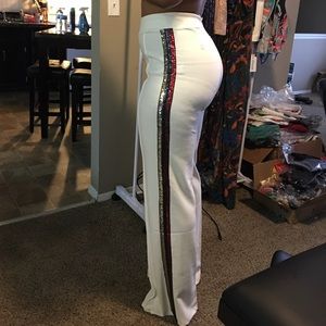 sparkly side stripe trousers